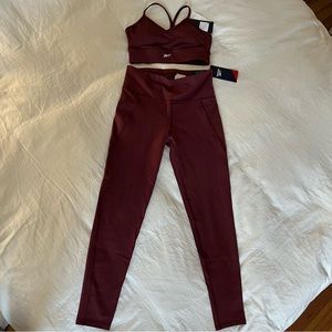 Reebok Maroon Workout Set Size S NWT